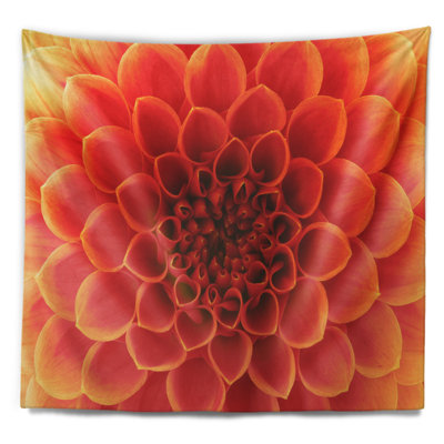 Tapisserie florale orange