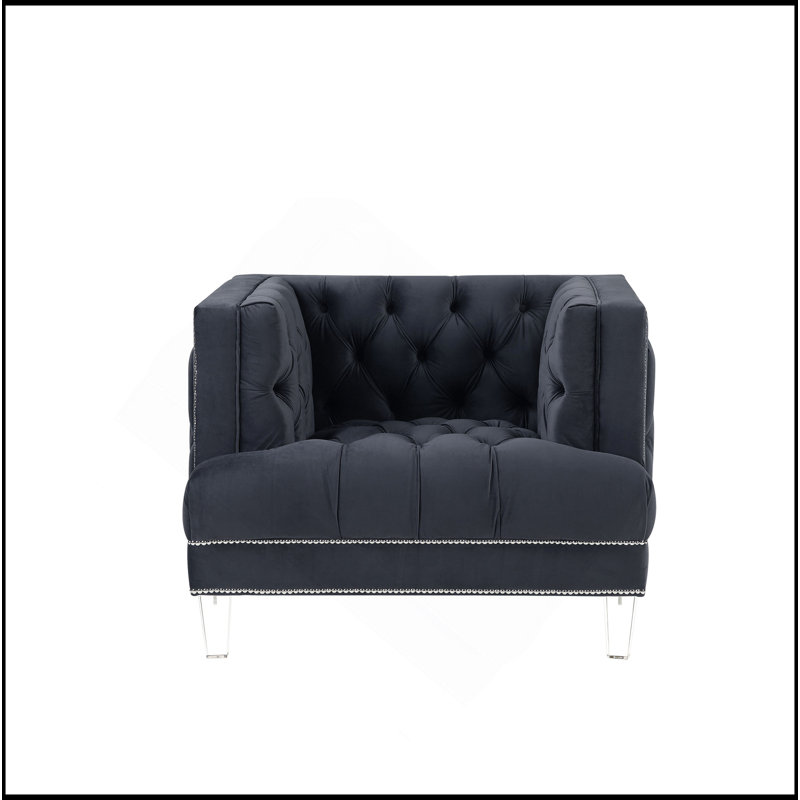 Chaise en velours gris anthracite, Gris anthracite