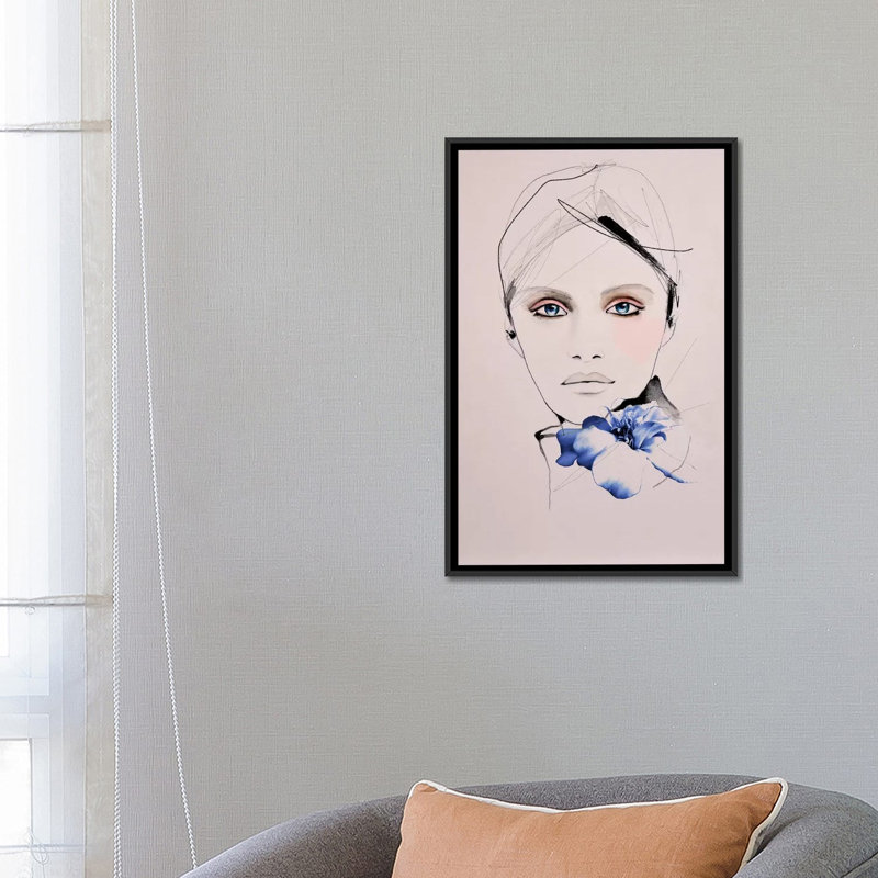 «Sky Wolf», impression sur toile, H 26 po x l 18 po x P 1,5 po, Toile avec cadre noir, Pas de tapis