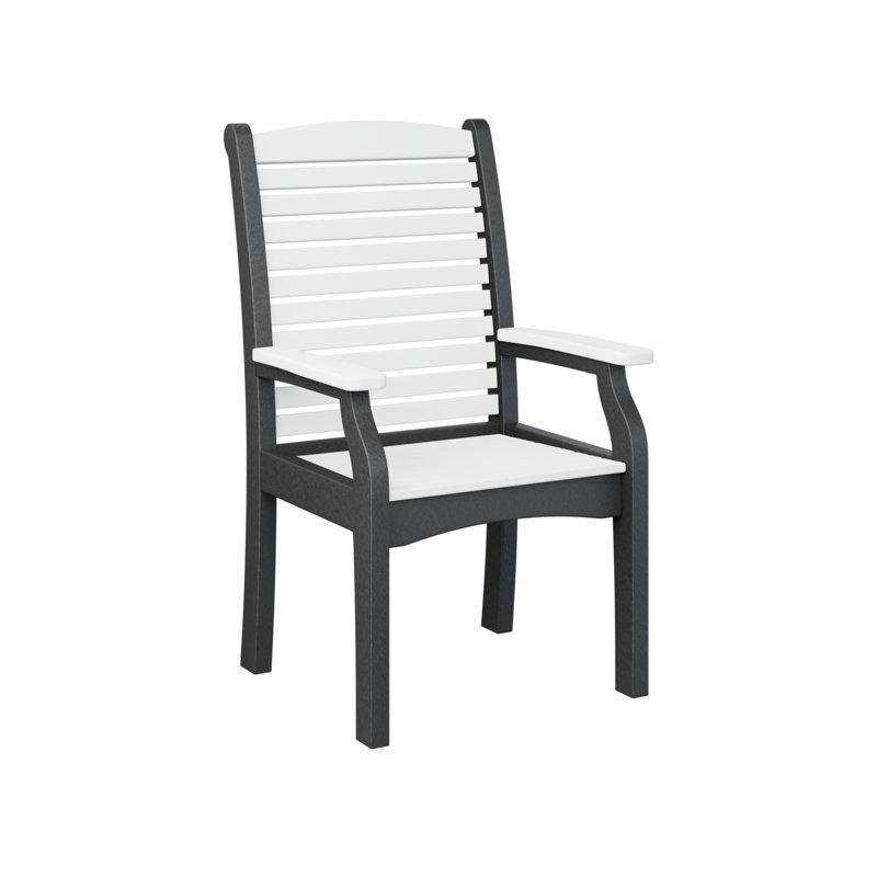 Classic Terrace Outdoor Dining Armchair, White/Black