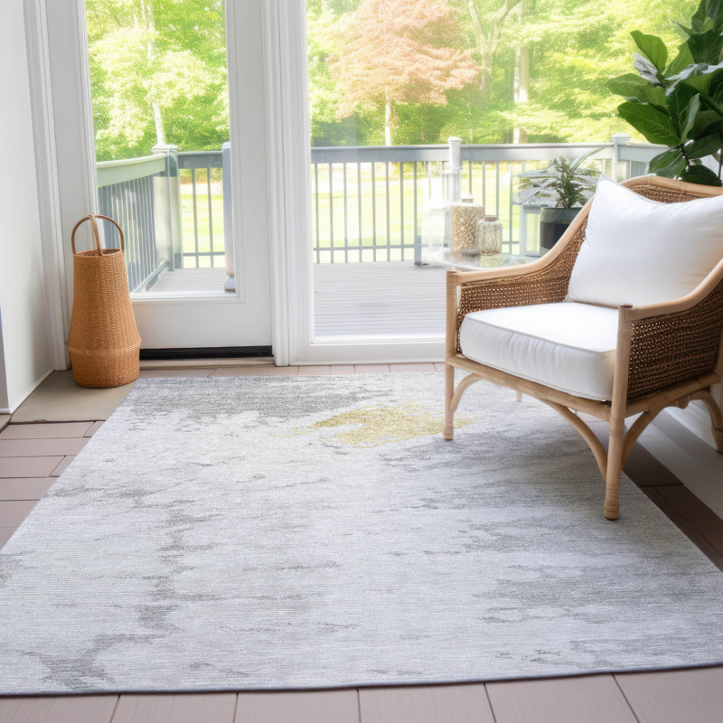 Melania Washable Abstract Indoor / Outdoor Rug, Rectangle 3' x 5'