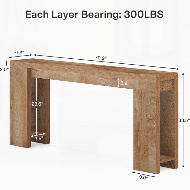 Modern Console Table for Living Room, Brown/Oak