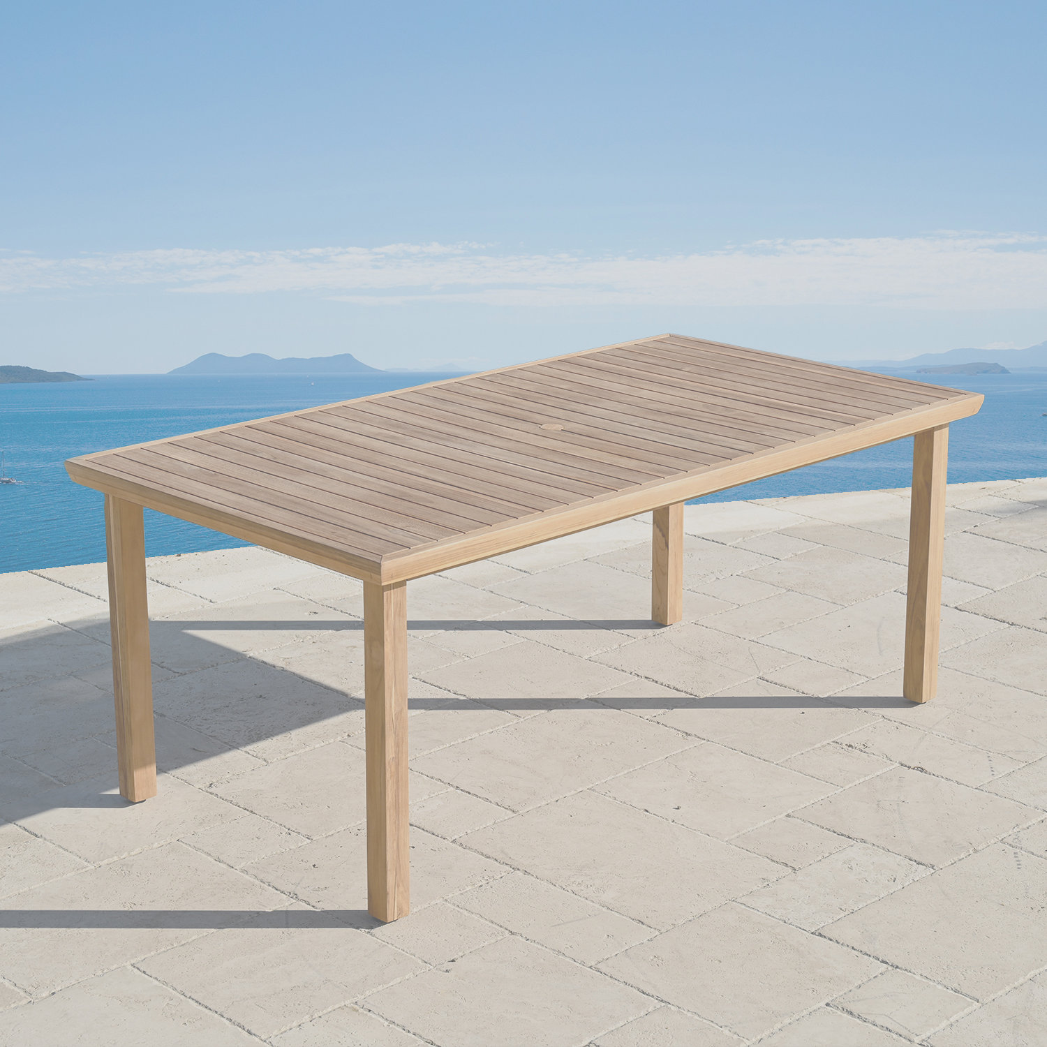 Everlee 74" Teak Patio Dining Table