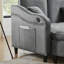 Fauteuil-lit convertible avec pouf de rangement, dossier réglable, 2 oreillers, poche latérale et port USB