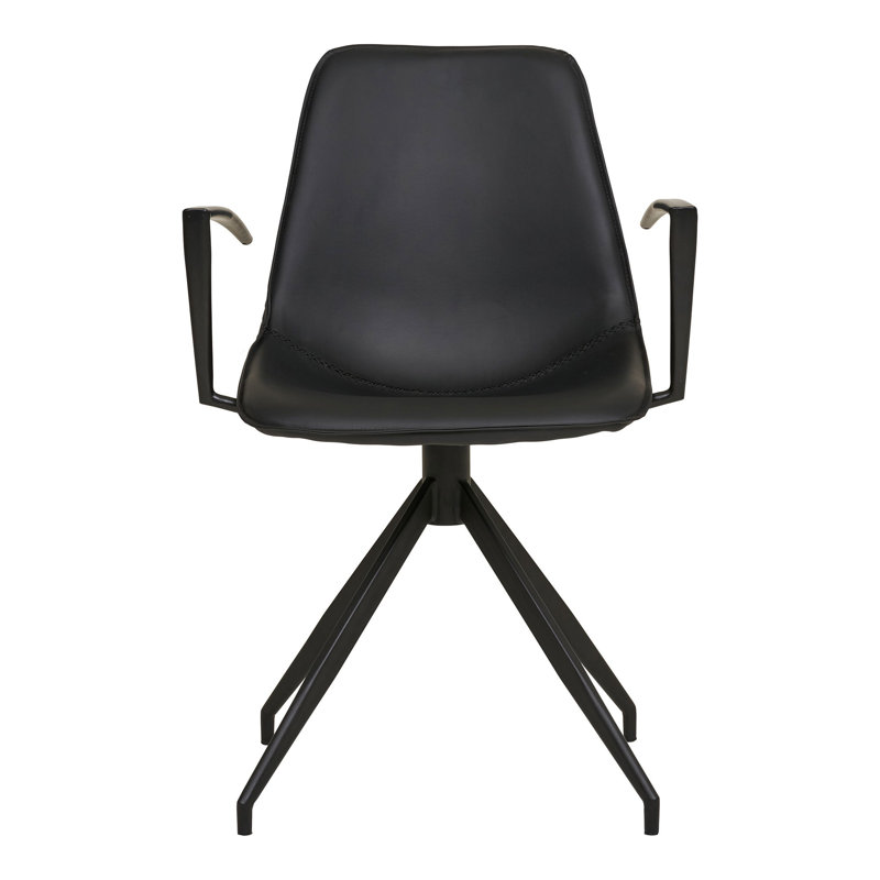 Garnon 48cm H Polyester Upholstered Armchair, Black