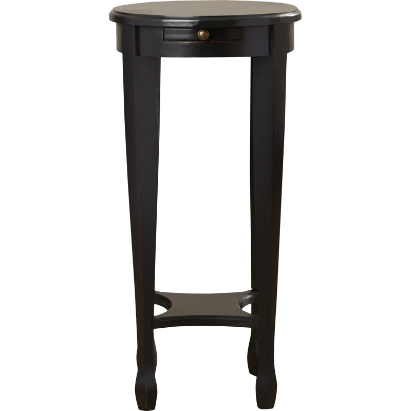 Arielle Round 12.5"W Side Table, Plum Black