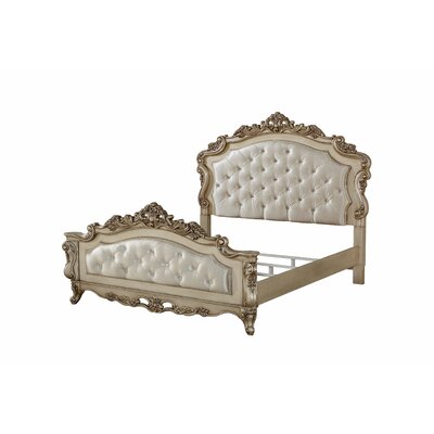 Church Strett Queen Tufted Solid Wood and Upholstered Standard Bed -  Rosdorf Park, 70EA9F651469484E96ED5C70EE756C9E