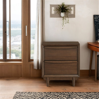 Table de chevet moderne Mid-Century avec port de charge et tiroirs élégants