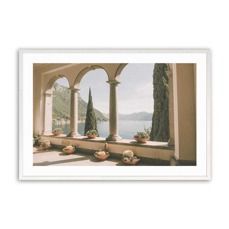 Motif d'arches tranquilles, Cadre simple blanc opaque, H 17 po x l 21 po x P 1,25 po