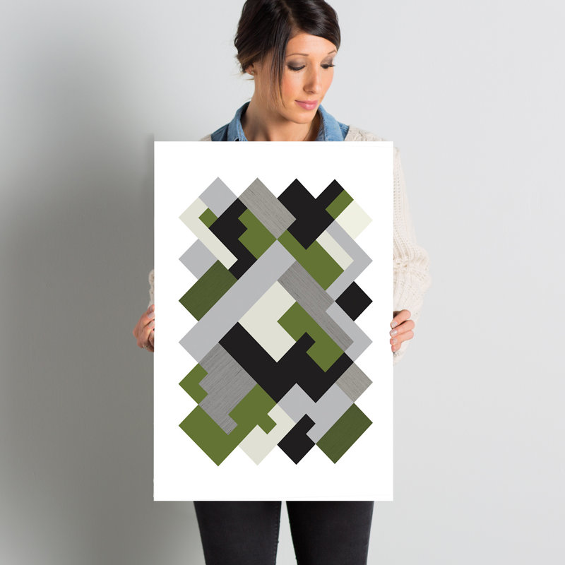 «Rectangles Org», reproduction d'impression sur toile, Papier encadré blanc, H 24 po x l 16 po x P 1 po