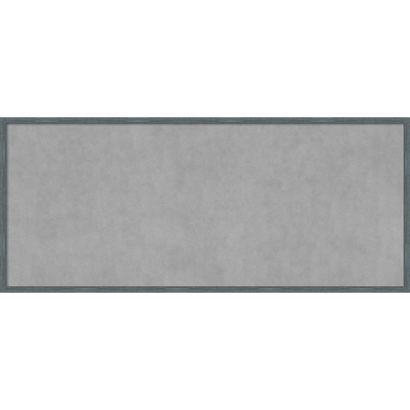 Tableau magnétique encadré étroit bleu-gris rustique, H 21 po x l 49 po