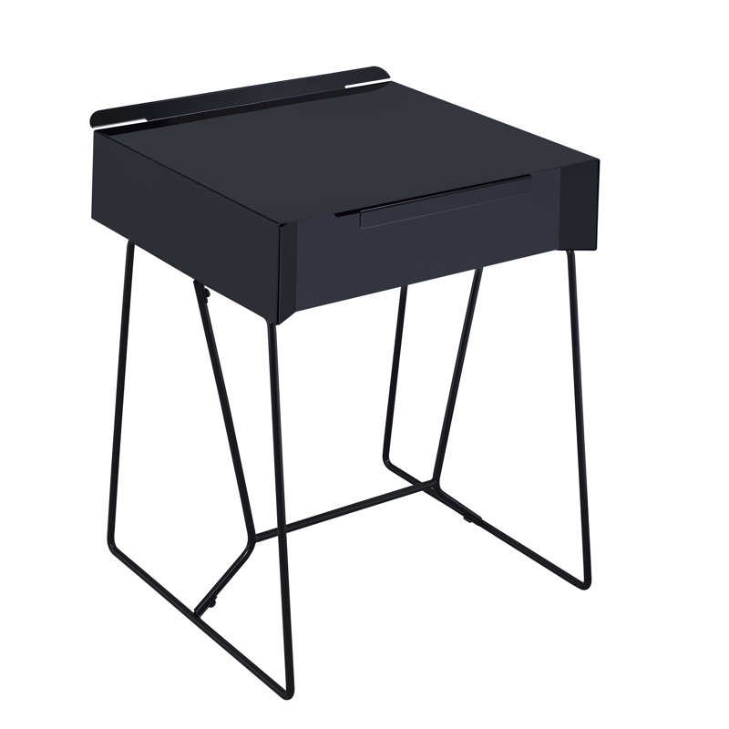Edmonia Sled End Table, Black