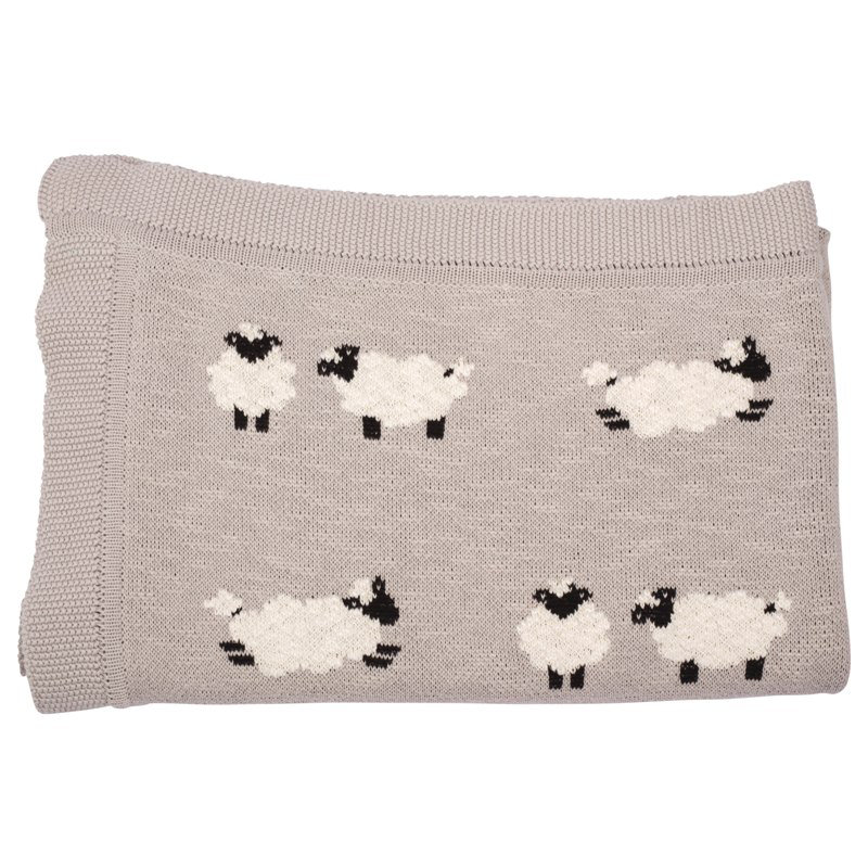 Sheep Knitted Throw Blanket