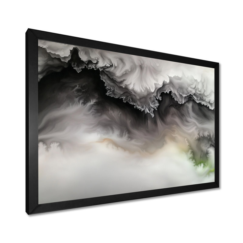 Celestial Marble Shift II - reproduction abstraite sur toile marbrée, H 24 po x l 32 po, Noir