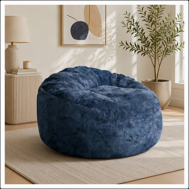Pouf ergonomique ultra-confortable avec rembourrage ajustable, Bleu