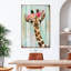 Couronne florale de girafe grunge sur toile-702619787