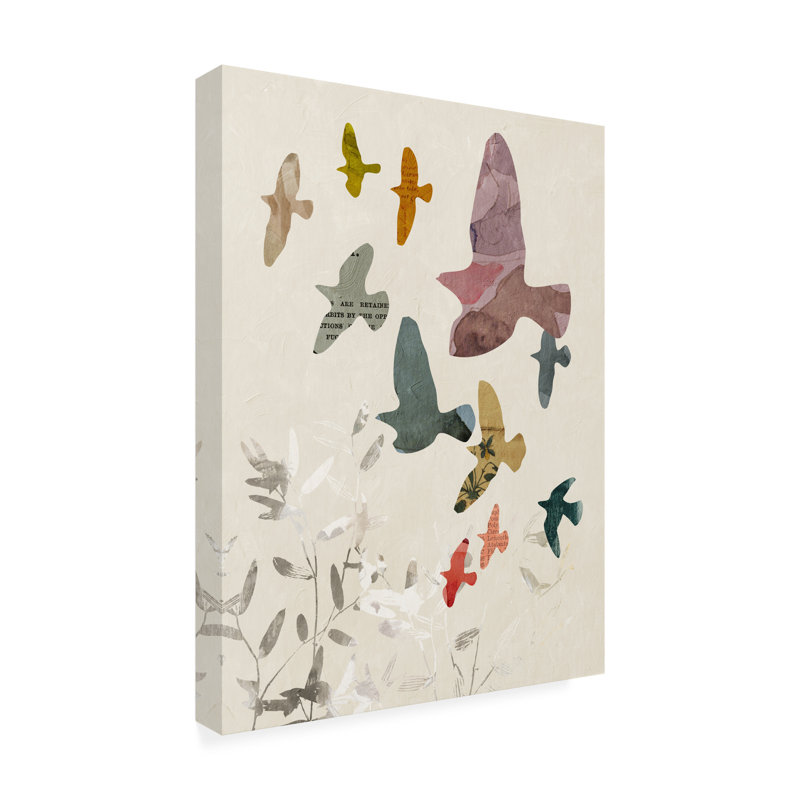 Art mural sur toile tendue - «Flocking II» de Victoria Barnes pour décoration de salon, de chambre à coucher ou de bureau - 24 x 32