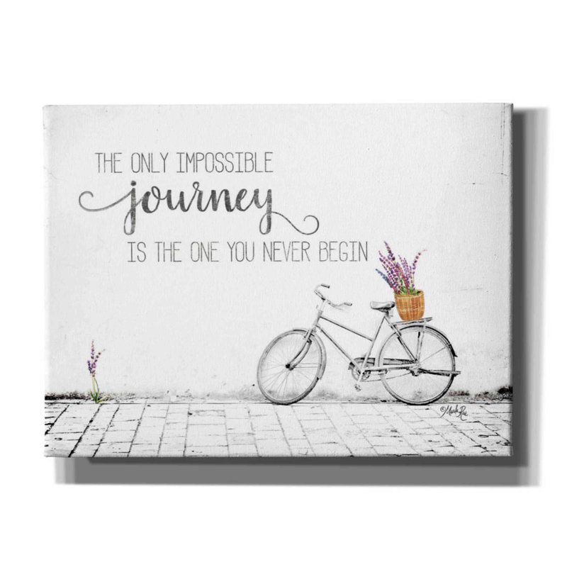 «Impossible Journey» par Marla Rae, art textuel sur toile tendue, H 12 po x l 16 po x P 0,75 po