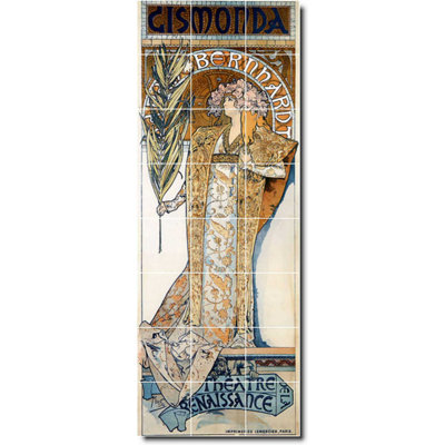 36" x 96" Ceramic Painting Decorative Mural Tile 12" x 12"