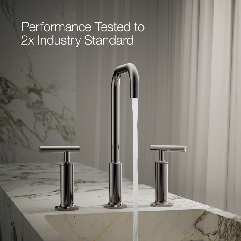 Purist Widespread Bathroom Faucet, Vibrant Titanium