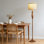 Lampe rétro sur pied avec température de couleur à intensité variable, lampe sur pied rétro avec interrupteur rotatif et abat-jour en lin pour le salon, la chambre à coucher et le bureau