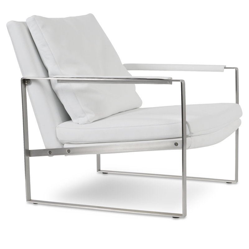 Fauteuil Zara, Similicuir blanc