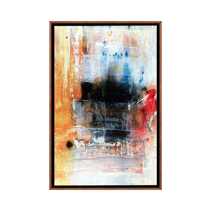 Dot 1 Piece Wall Art on Canvas, 101.6 cm H x 66.04 cm W, Classic Brown Wood Framed