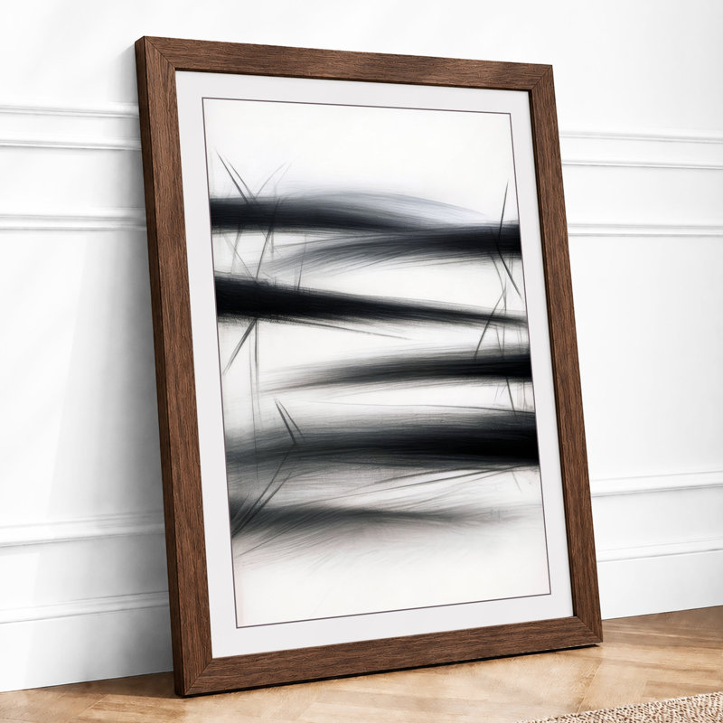 Charcoal Layers Minimalist - Print, A2 - 59.4 x 42.0 cm, Walnut