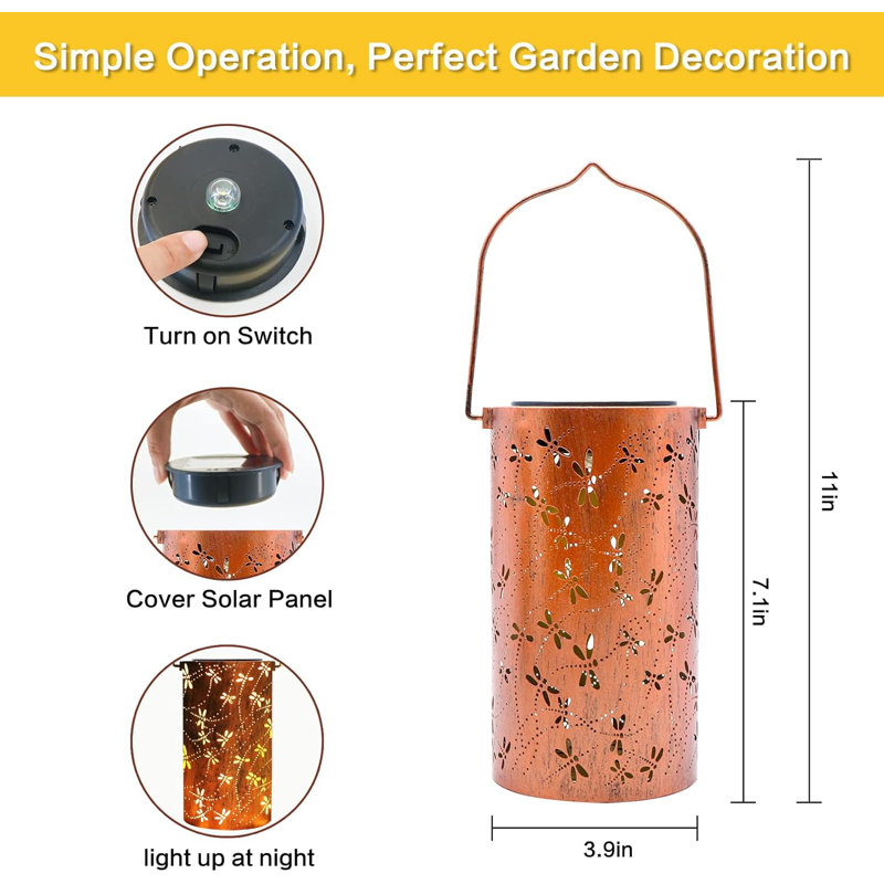 11'' Solar Powered Integrated LED Outdoor Lantern