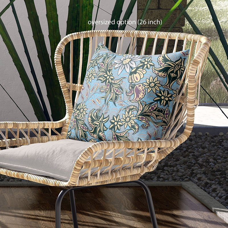 Housse et insert de coussin décoratif intérieur / extérieur en mélange de polyester, 16 po x 16 po