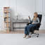 Chaise de bureau ergonomique en similicuir avec fonction de massage et repose-pieds