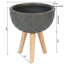 Pot à fleurs rond 14,3 "avec support, pot d'intérieur avec trou de drainage