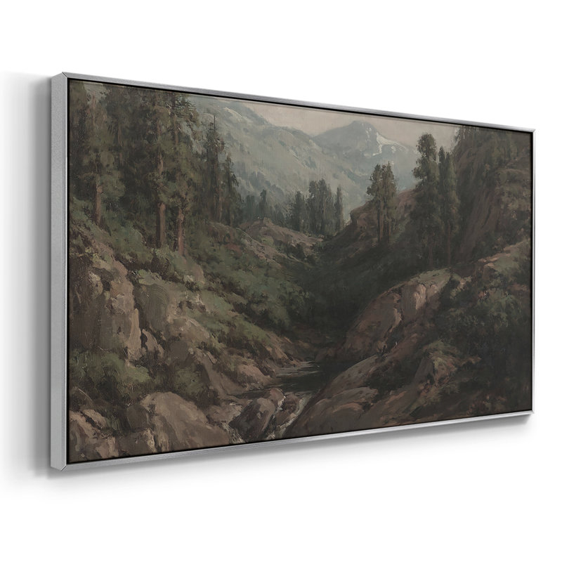Paysage, série DC DCXII, toile tendue avec châssis, prête à être accrochée, H 21 po x l 41 po, Argent argent