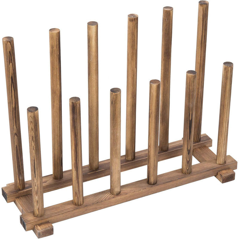Solid Wood Boot Holder Rack For Entryway Shoe Storage, Organizes And Dries 6 Pairs Of Tall And Short Boots With Rustic Design