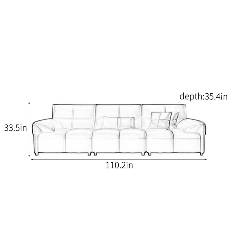 Canapé simple, H 33,5 po x l 110,2 po x P 35,4 po, 4