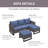 Naresa 74'' Wide Rectangle Wicker Patio Sofa with Cushions-23281783-23281782
