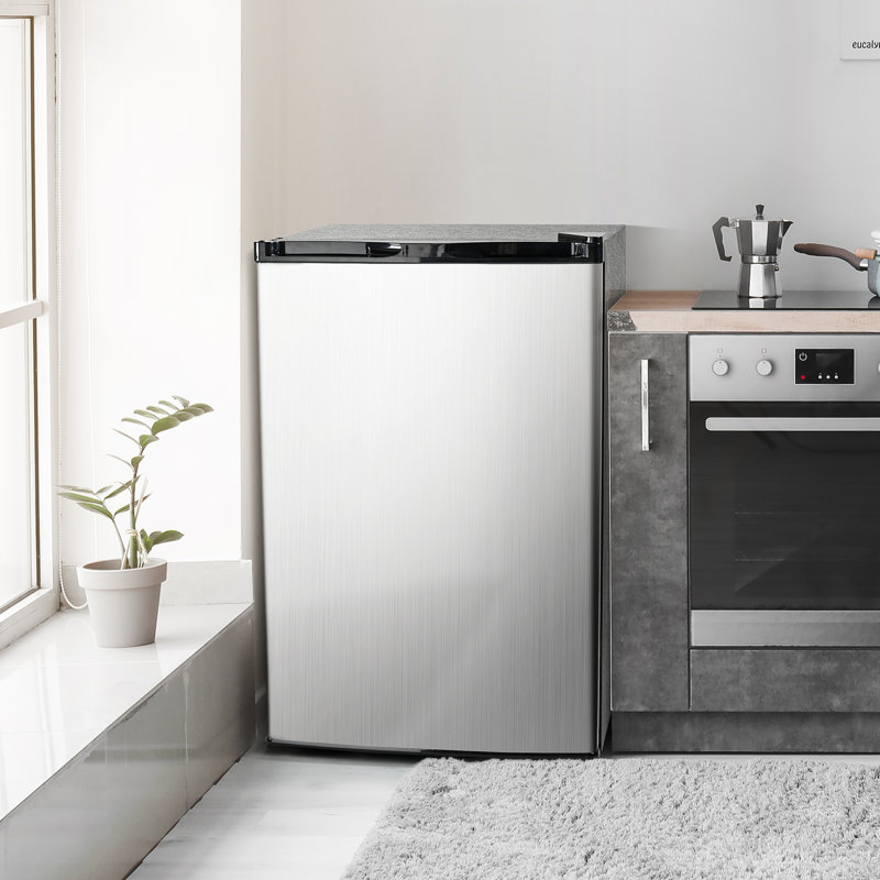 Simzlife 3 Cu. ft. Upright Freezer with Adjustable Temperature Controls, Silver