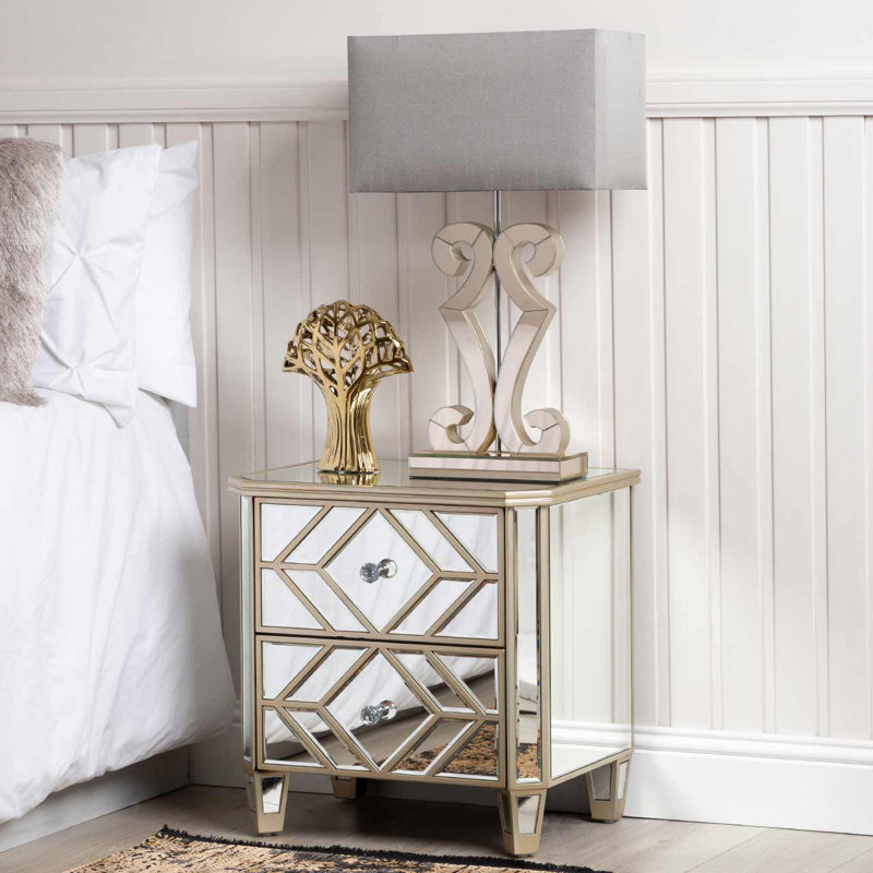 Aminullah 2 Drawer Bedside Table