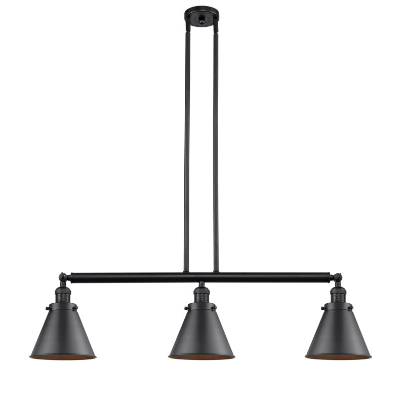 Leija 3 - Light Kitchen Island Pendant, Matte Black, Matte Black, LED