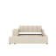 Lit tapissier pour lit mère et enfant avec bureau de chevet et petit tabouret rond, structure de lit plateforme en bois-1226730130-1226730213