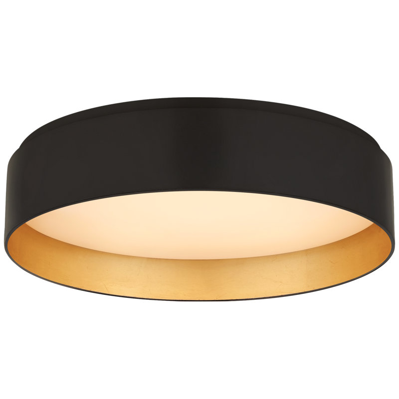 Shaw 1 - Light LED Flush Mount, Matte Black/Gold, 3" H x 11" W x 11" D