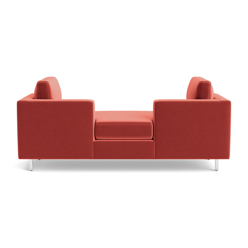 Hunter Bench, Performance Velvet - Sienna, Polished Stainless Steel