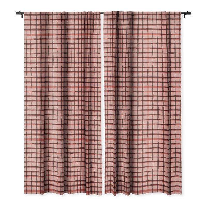 Ensemble de 2 rideaux occultant Avenie Cottage Garden Gingham, L 50 po x L 108 po