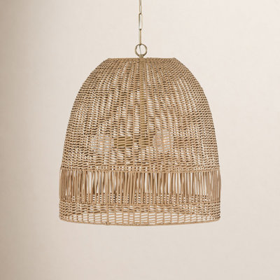 Gerena 3 Light Rattan Dimmable Pendant