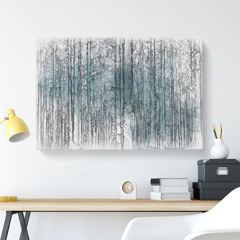 Forest In The Blue - Wrapped Canvas Painting, 35cm H x 50cm W x 3cm D