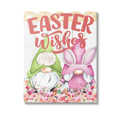 Easter Wishes Gnomes Canvas Wall Art by Kim Allen