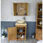 Scoggins 515 mm Freestanding Cloakroom Vanity with Vessel Stone Basin-1478647338