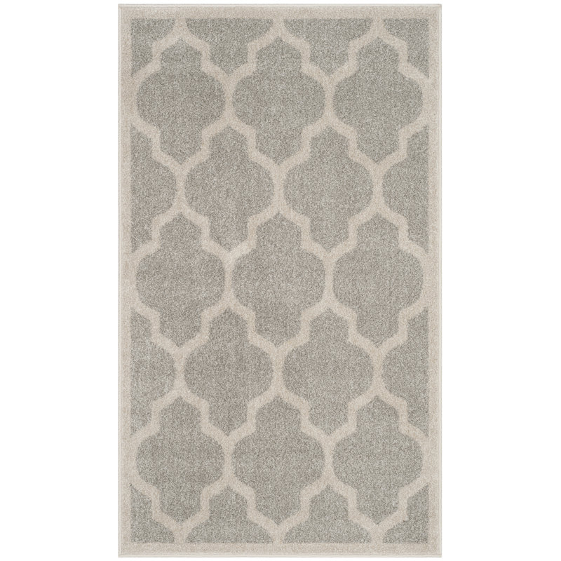 Tapis géométrique gris clair / beige Ammundsen, Rectangle 3 pi x 5 pi