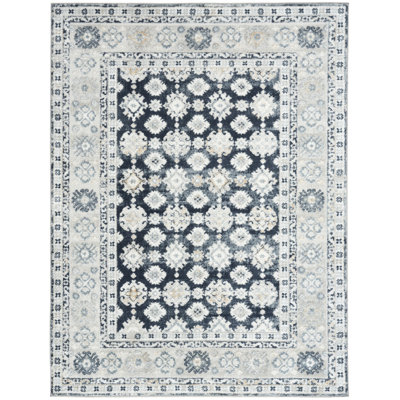 Nourison Dekor Grey Navy Vintage Indoor Rug