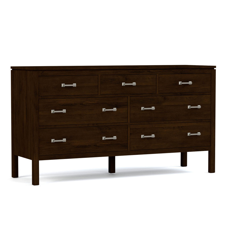 Origins 7 - Drawer Solid Wood Dresser, Nickel